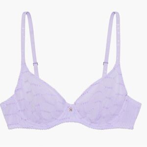 Savage Fenty Flocked Logo Unlined Bra Lavender NWT‎
